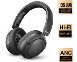 Fitbeats E30 Pro Draadloze Over-Ear Koptelefoon - Hoofdtelefoon - Met Active Noise Cancelling (ANC) - 135 Uur Batterijduur & 360° Ruimtelijk Geluid - Luxe Comfort & App-Bediening - Zwart
