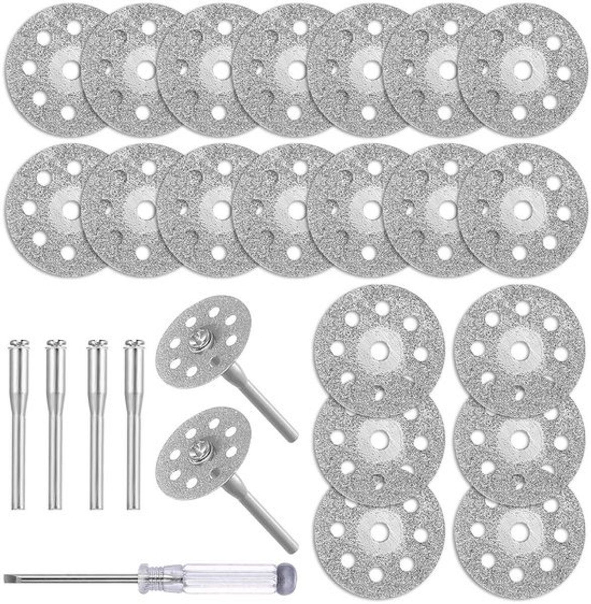 Set snijschijven - Diamanten doorslijpschijven - Precisiesnijden - Hoge hardheid - 22 mm - Zilver