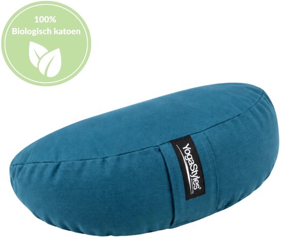 YogaStyles Meditatiekussen Organic Moon Petrol Blauw van YogaStyles — afbeelding 5