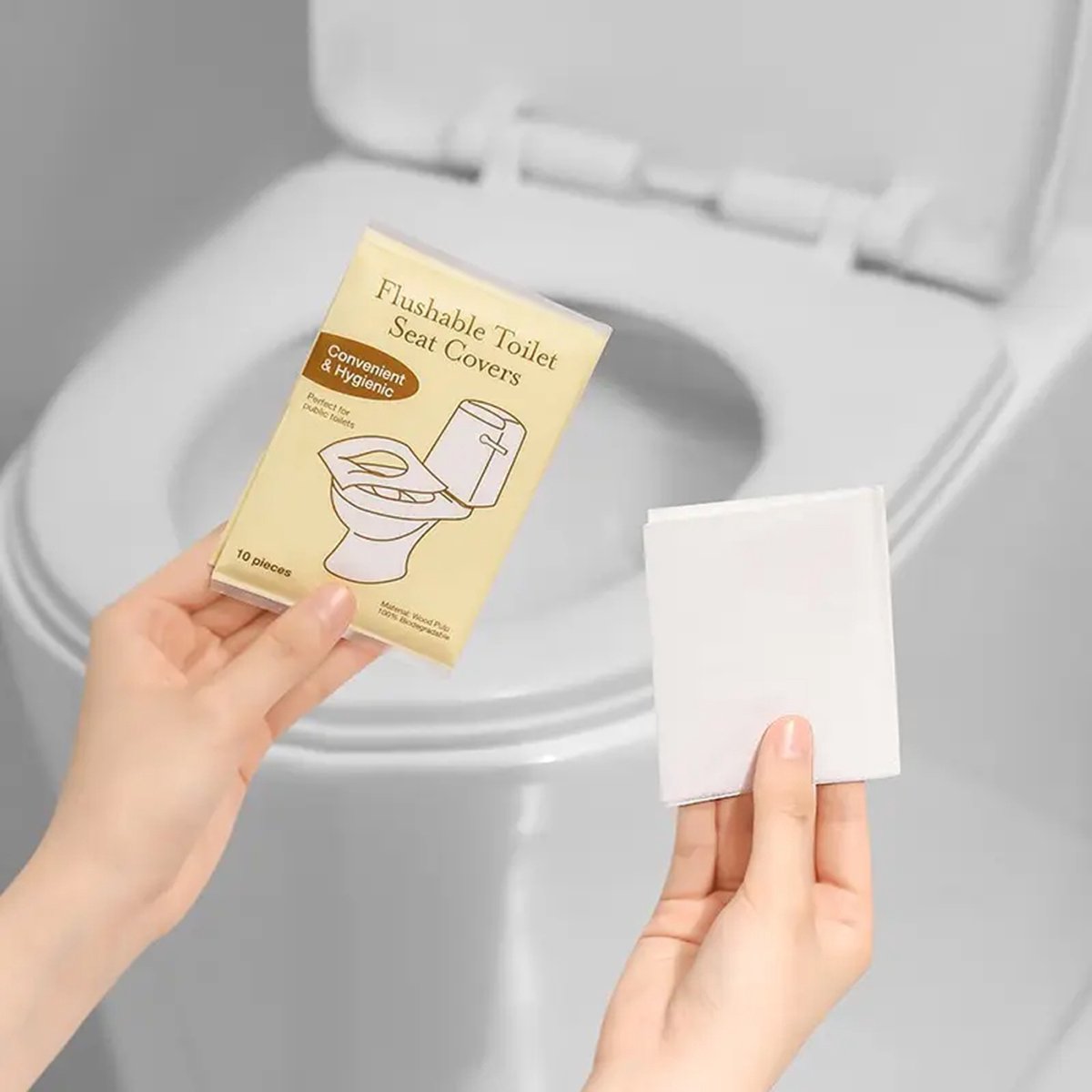 DW4Trading Wegwerp Wc Bril Hoesjes van Papier 10 Stuks - Hygiënische Toilet Seat Covers - Doorspoelbaar - Festivals, Camping