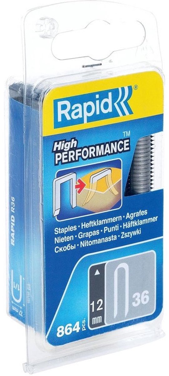 12mm nietjes voor nietpistool type 36 - 864 stuks - ronde kop voor kabels tot 6mm