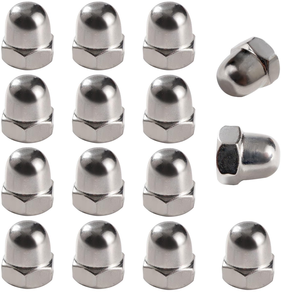 15Pcs M8 Stainless Steel Cap Nuts, Hex Cap Nuts Acorn Dome, Acorn Decorative Hex Nuts, for Screws, Bolts - ShopVlot