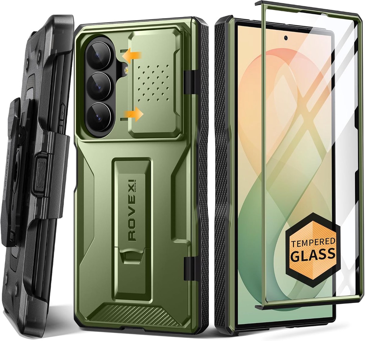 Tongate for Z Fold 8 Ultra case with screen protector and belt clip - ShopVlot