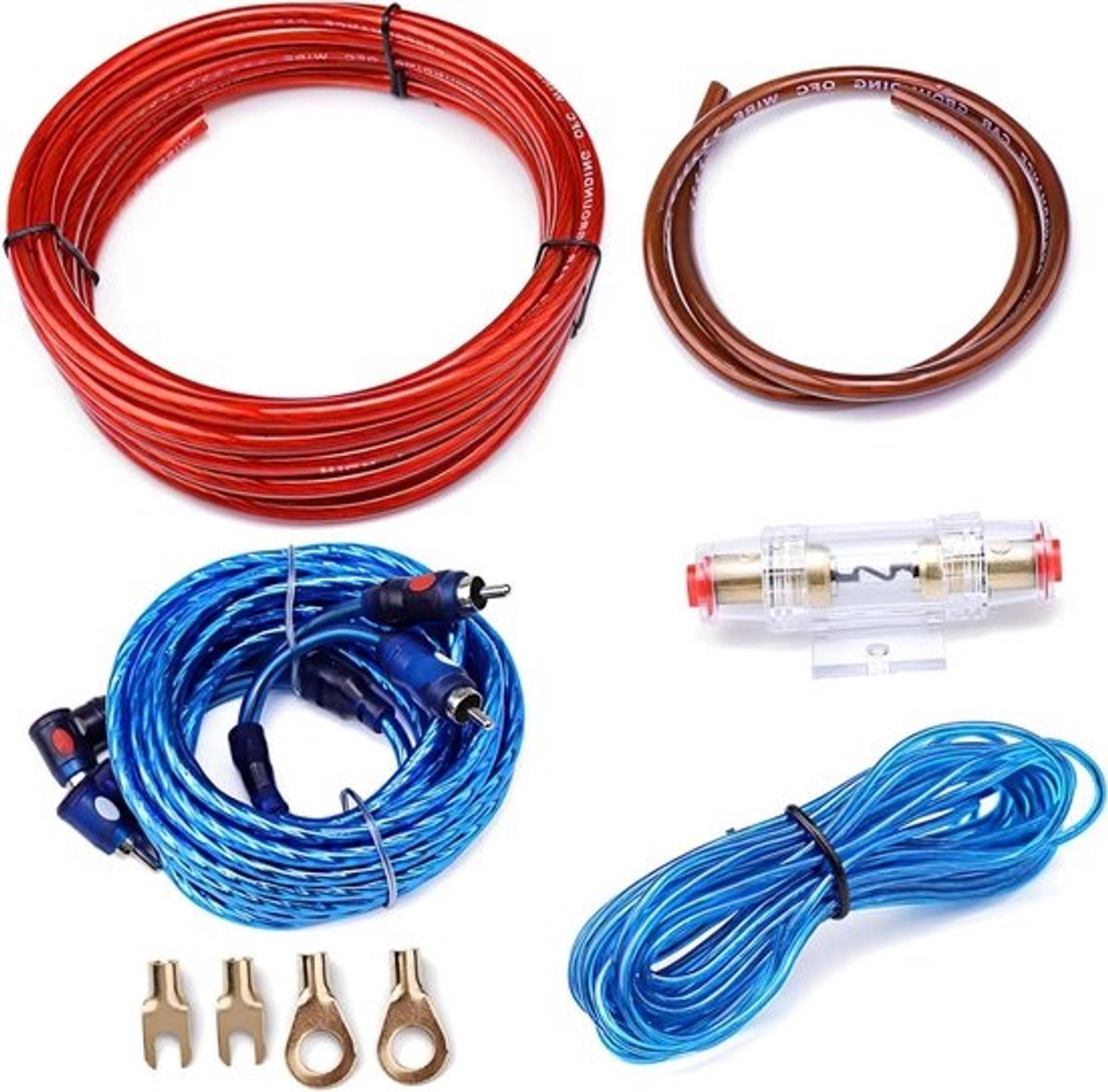 Audio-upgradekit - Bedrading voor versterker - Autogeluid verbeteren - Stabiele signaaloverdracht - 450 cm lengte - Diverse kleuren