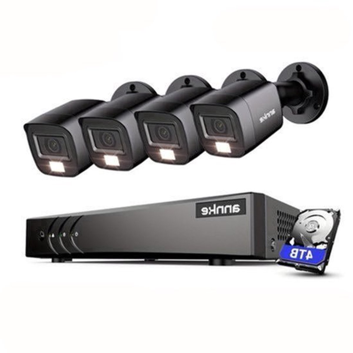 Beveiligingssysteem – Camerabewaking – Surveillance Kit – CCTV Set – IP Camera Systeem – 4K Full HD 1080p – AI Mens & Voertuig Detectie – 4TB Opslag – Nachtzicht 20 Meter