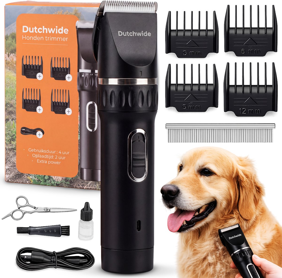 Bol.com Dutchwide Professionele Honden tondeuse - Voor dikke vacht - Trimmer hond - Trimtafel - Dieren - Geschikt voor Katten - ... aanbieding