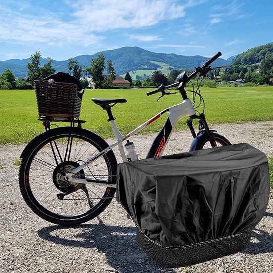 Fietsmand Regenhoes 37x45 cm - Waterdicht Canvas - Scheurbestendig & Eenvoudig te Monteren - Zwart - Universeel - SOLLBRY® — afbeelding 5