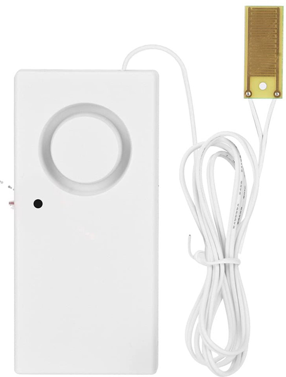 2-delige lekdetector - Waterniveaualarm - Leksensor - Met alarmfunctie - 9V - Batterij meegeleverd - Wit