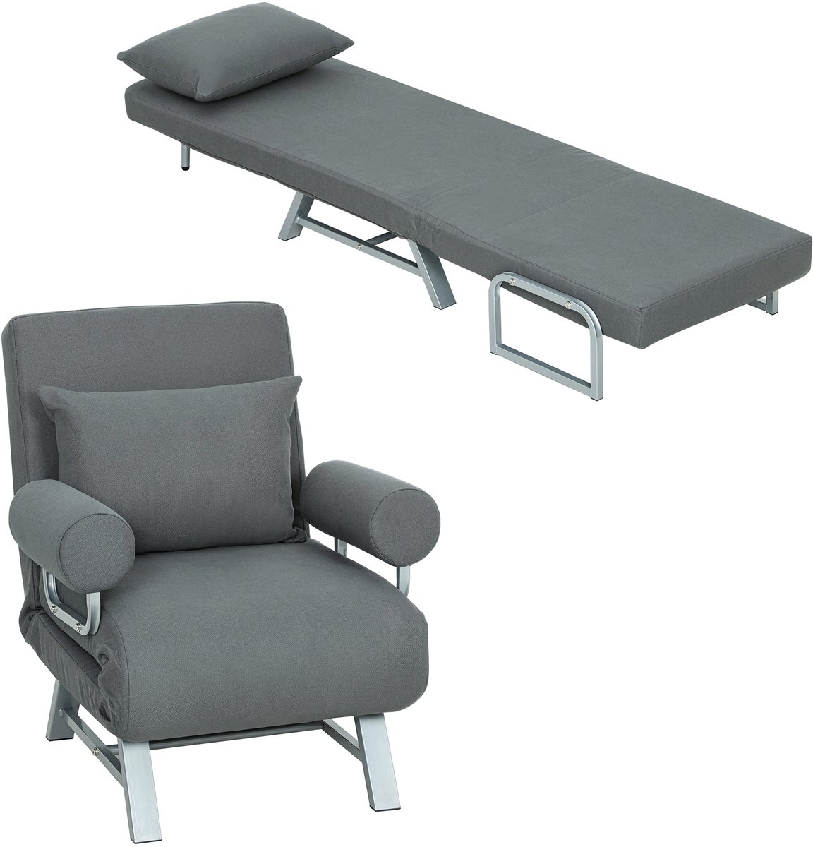 HOMCOM Stoelbeddengoed - 73x78x81cm - Donkergrijs