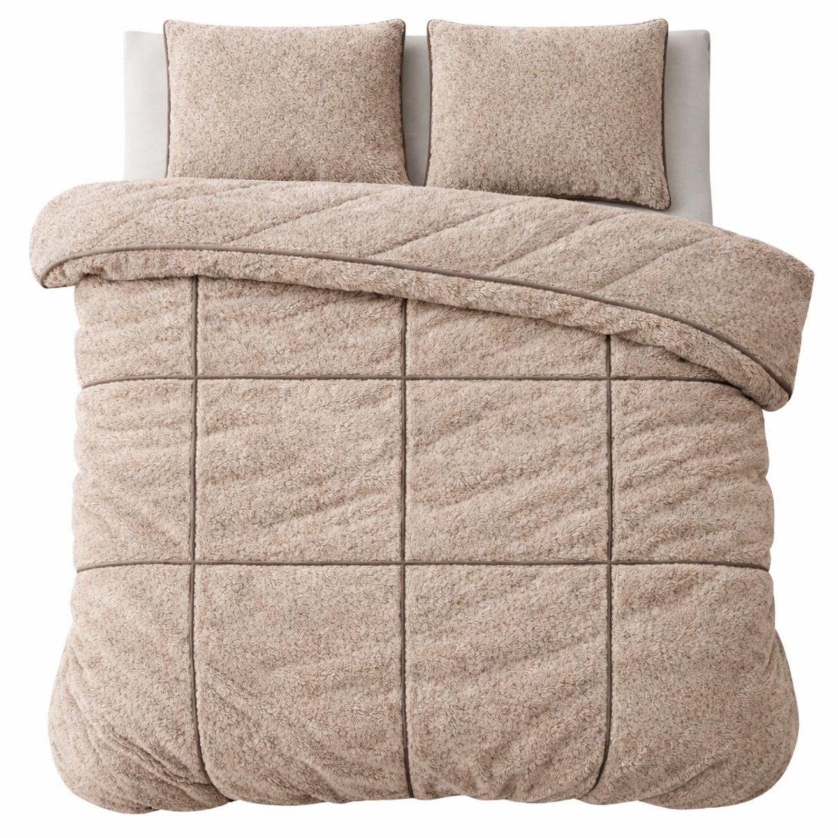 Sleeps Teddy Trim Dekbedovertrek - 240x200/220 - Taupe