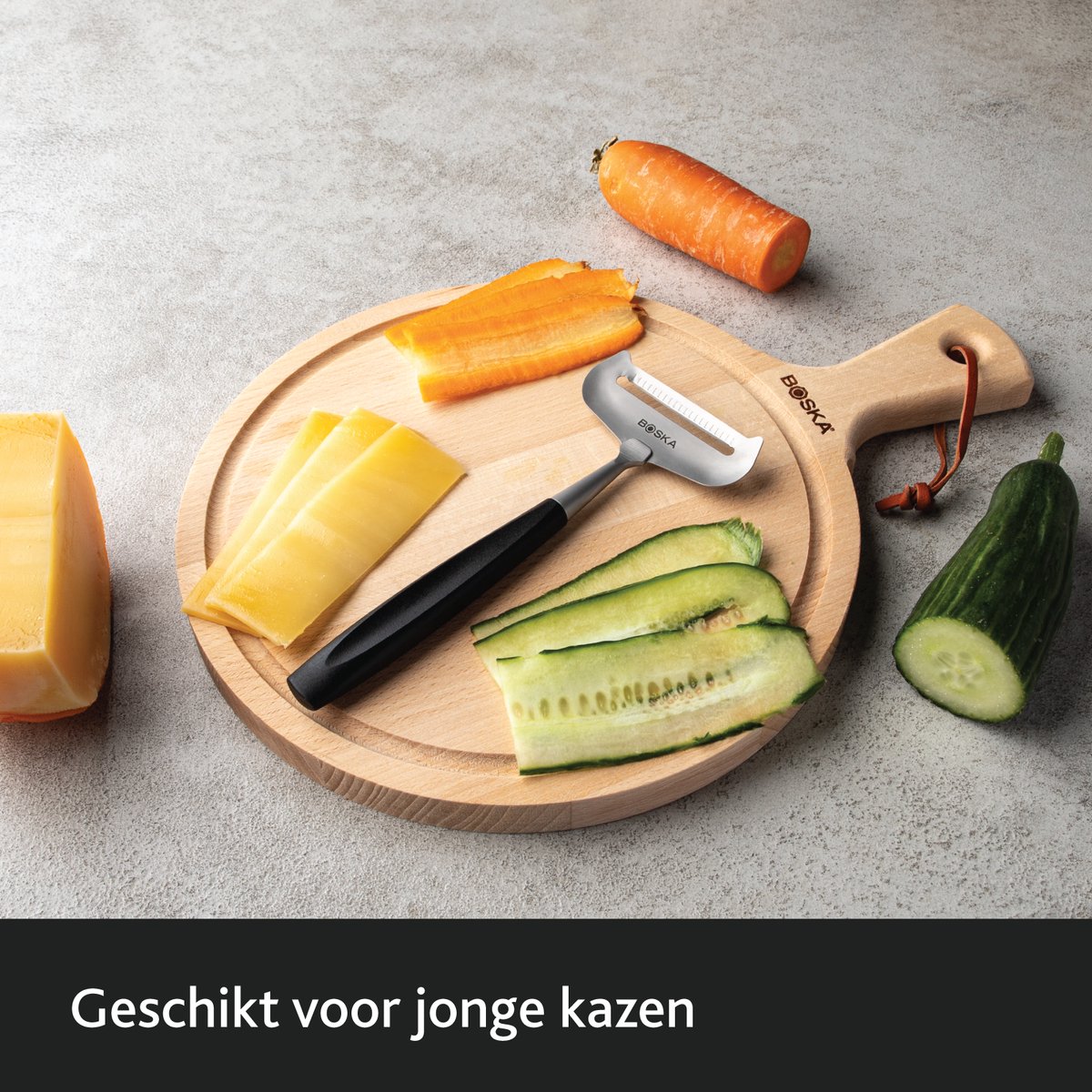 Boska Kaasschaaf Zacht Milano+ - Kaasschaaf voor jonge kaas - RVS - Vaatwasserbestendig â€“ Kaasschaaf Zwart - Keukengerei - Keuken accessoires — cadeau in Kookcadeaus - foto 3