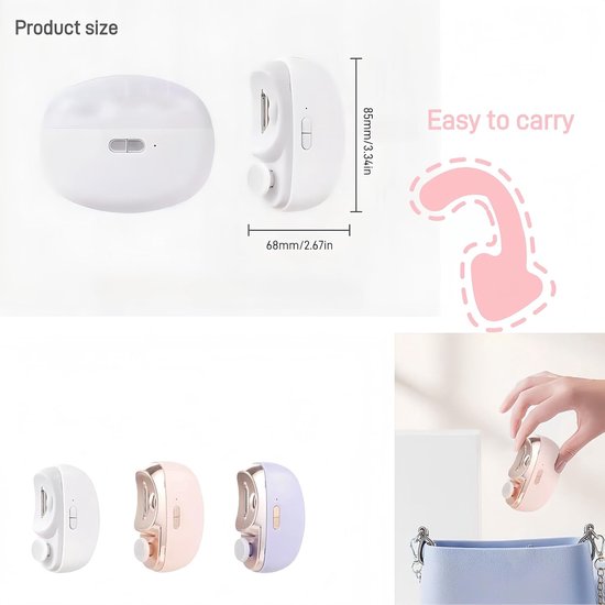 Automatische Elektrische Nagelknipper - Volledig Automatische Baby en Senioren Nageltrimmer - Handzaam Ontwerp voor Manicure en Nagelverzorging - Geschikt voor Thuis en Reizen - Wit — afbeelding 3