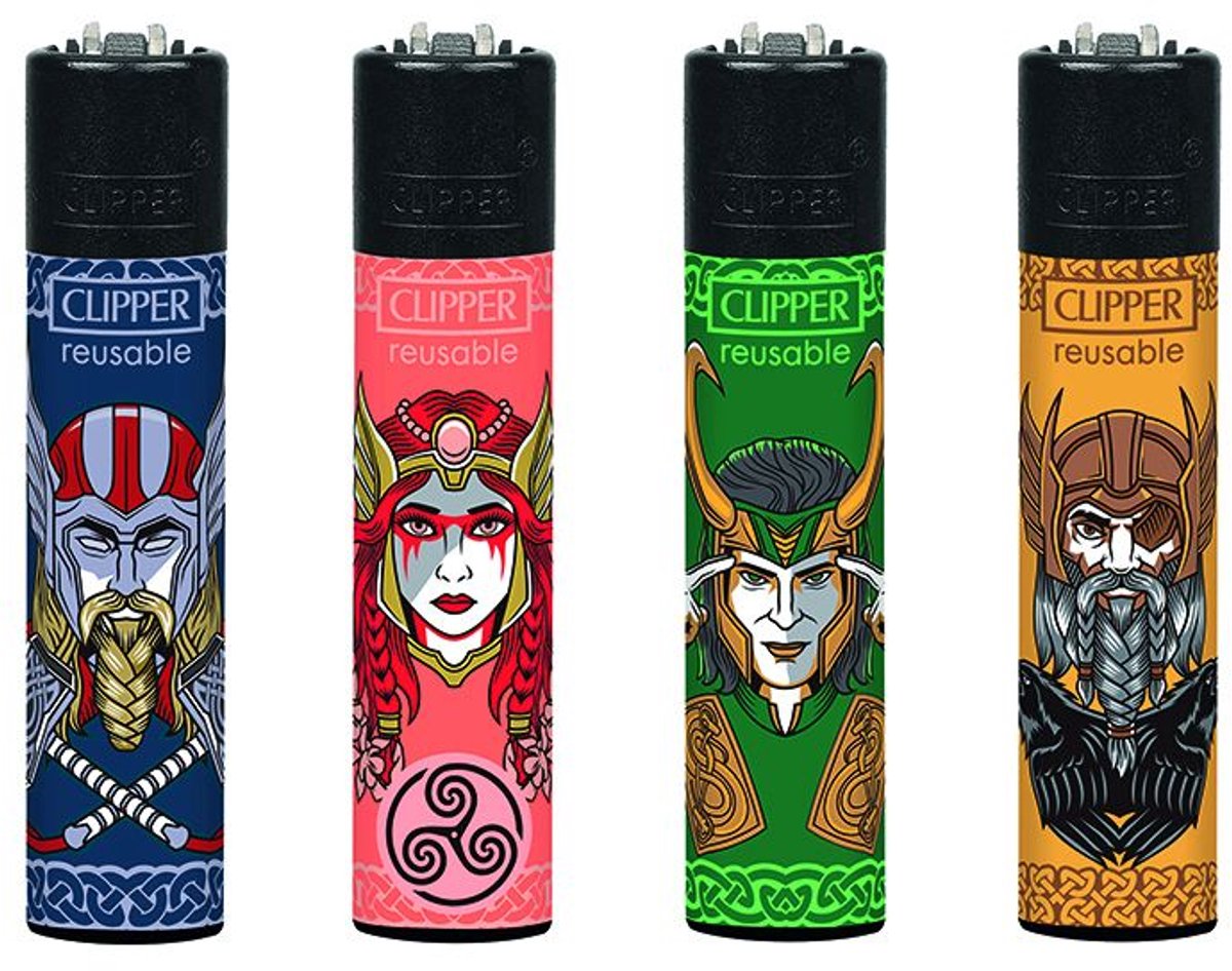 Clipper aansteker - Nordic Gods - CP11 (4 stuks)