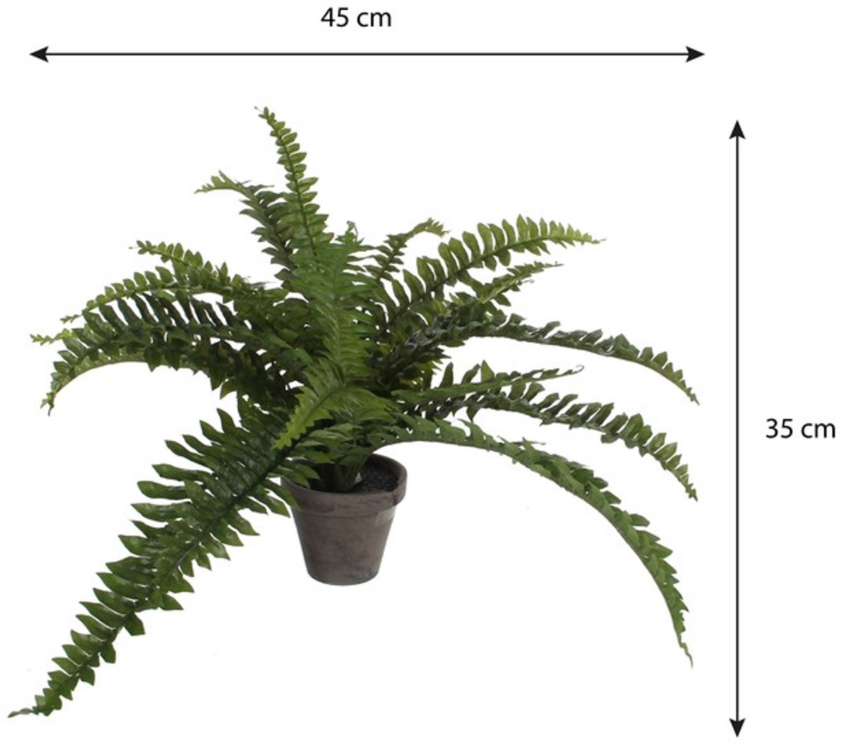 Mica Decorations Boston Varen Kunstplant in Bloempot Stan - H35 x Ø45 cm - Groen