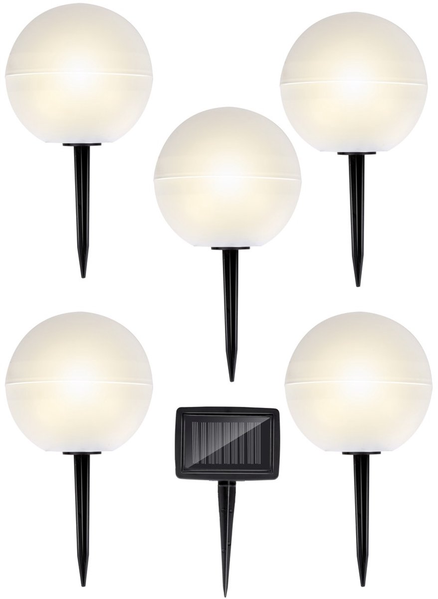 Grundig Lichtbollen voor Buiten - Met Steker - LED - Opladen met Zonne-energie - Wit