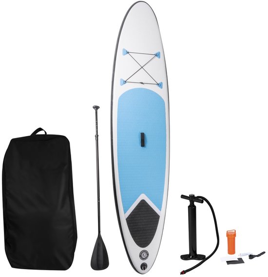 Eddy Toys Opblaasbaar Sup Board met Accessoires - Blauw/Wit - 305 x 71 x 10 cm