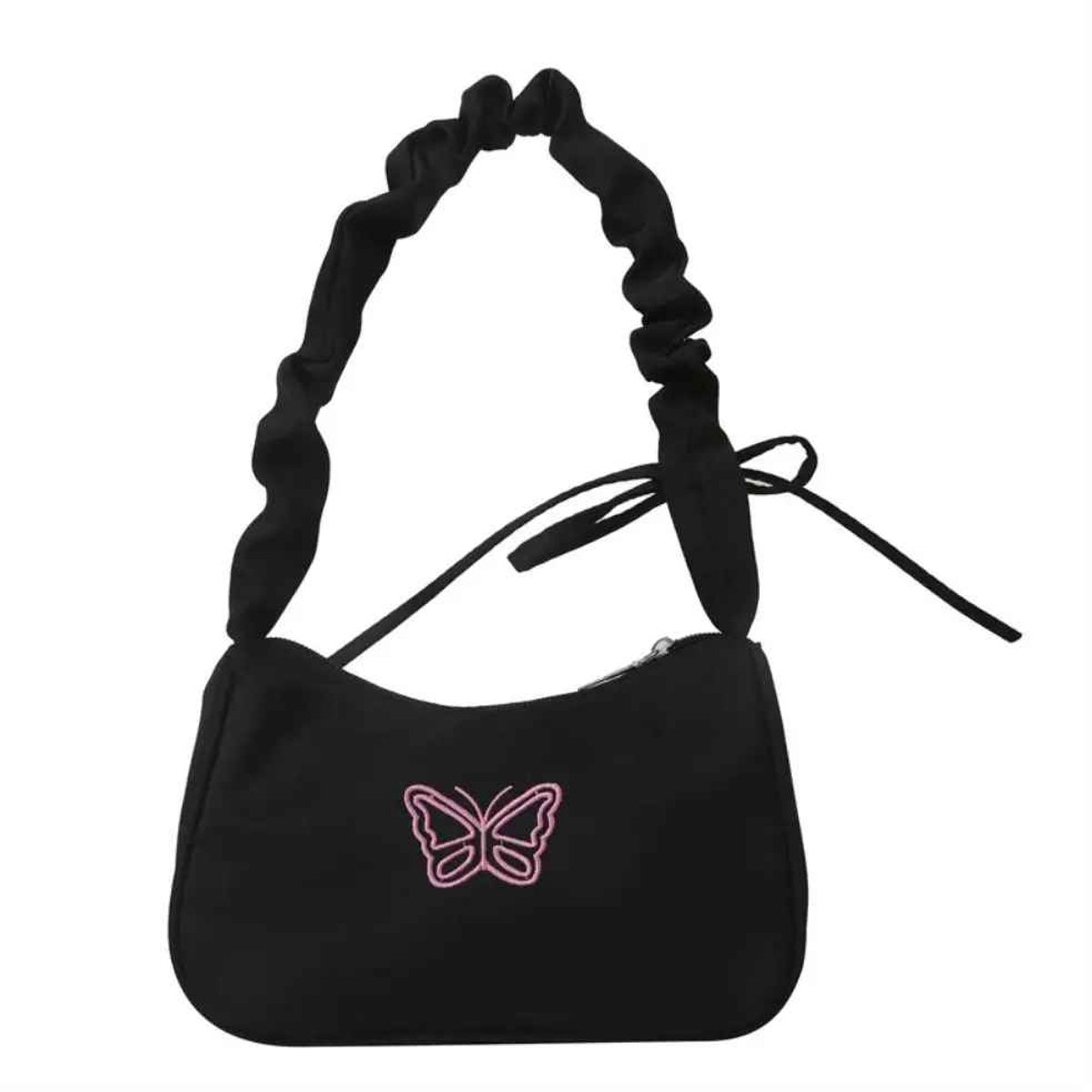 Zwarte Y2K Schoudertas - Trendy Butterfly Handtas - Dames Tas voor Festivals & Uitgaan