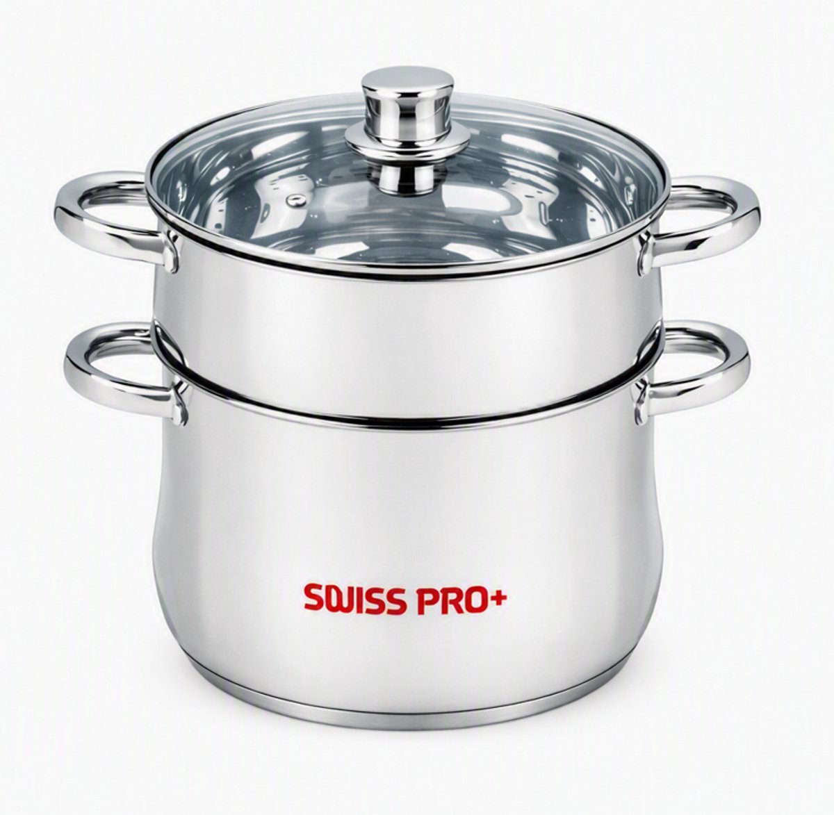 Swiss Pro+ Stoompan 24 cm – RVS Casserole & Steamer – Model SP‑C12
