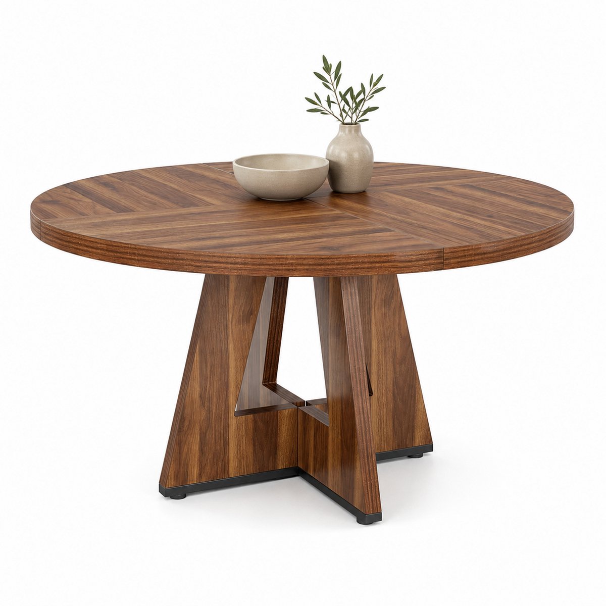 DMG Supply Ronde Eettafel - Voor 4 Personen - Ø120 x 75 cm - Donkerbruin - Plaatmateriaal