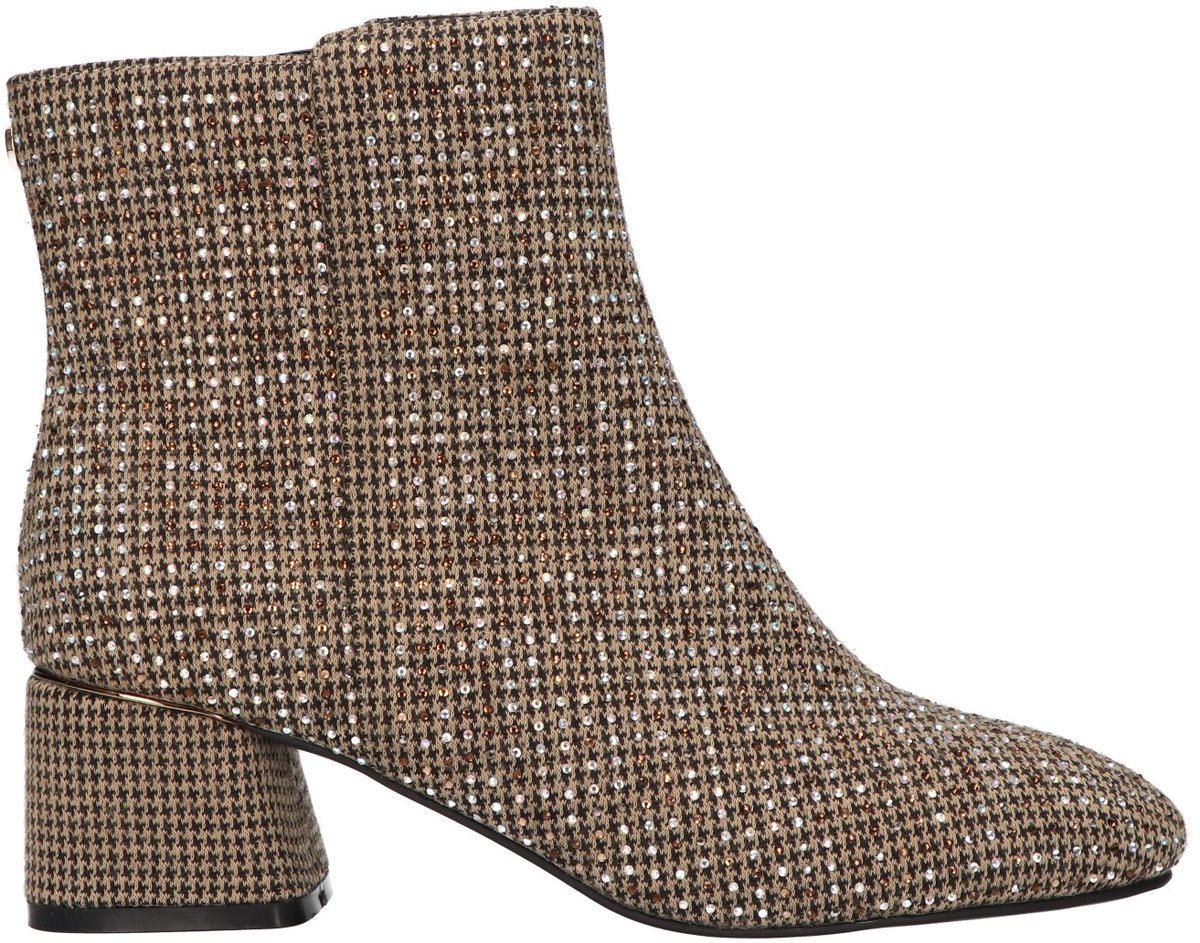LA STRADA ENKELLAARZEN TAUPE 2323228 4025 BOOTIE TAUPE FABRIC+STONES maat 39