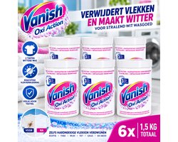 Vanish Oxi Action - Vlekkenverwijderaar Poeder - Zonder Bleek - Witte Was - 1.5 Kg - Voordeelverpakking - 6 stuks