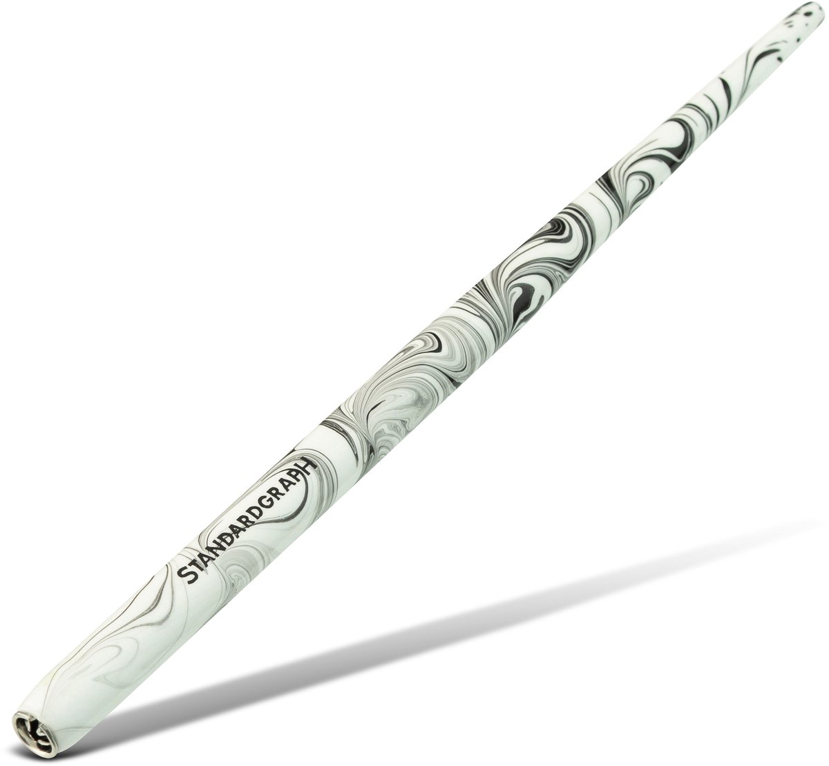 Standardgraph - Penhouder voor Tekenpennen en Kroontjespennen - Gemarmerd Zwart/ Wit - SG-KN-118M-S-W