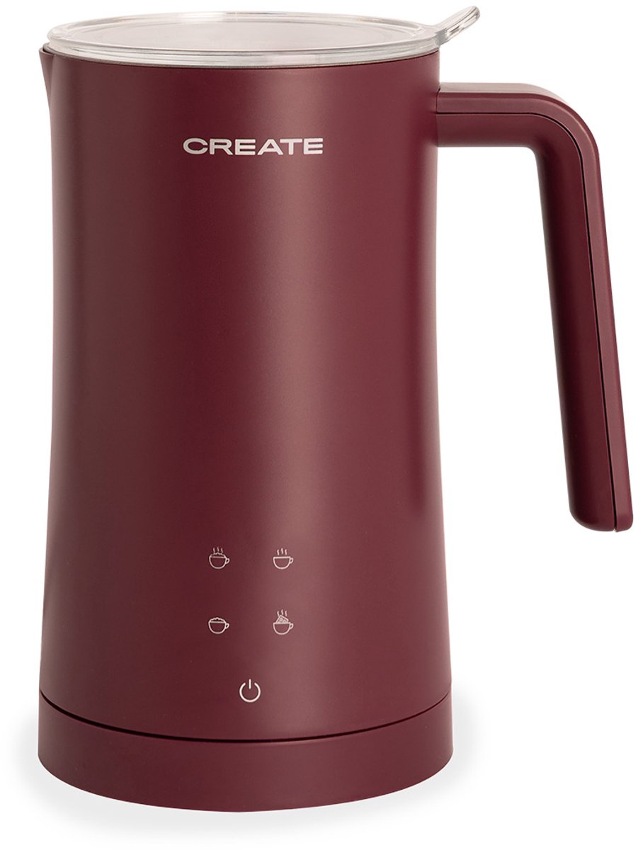 CREATE - Verwarmer voor melkopschuimer - 580ml - 75 °C - Bordeauxrood - MILK FROTHER STUDIO