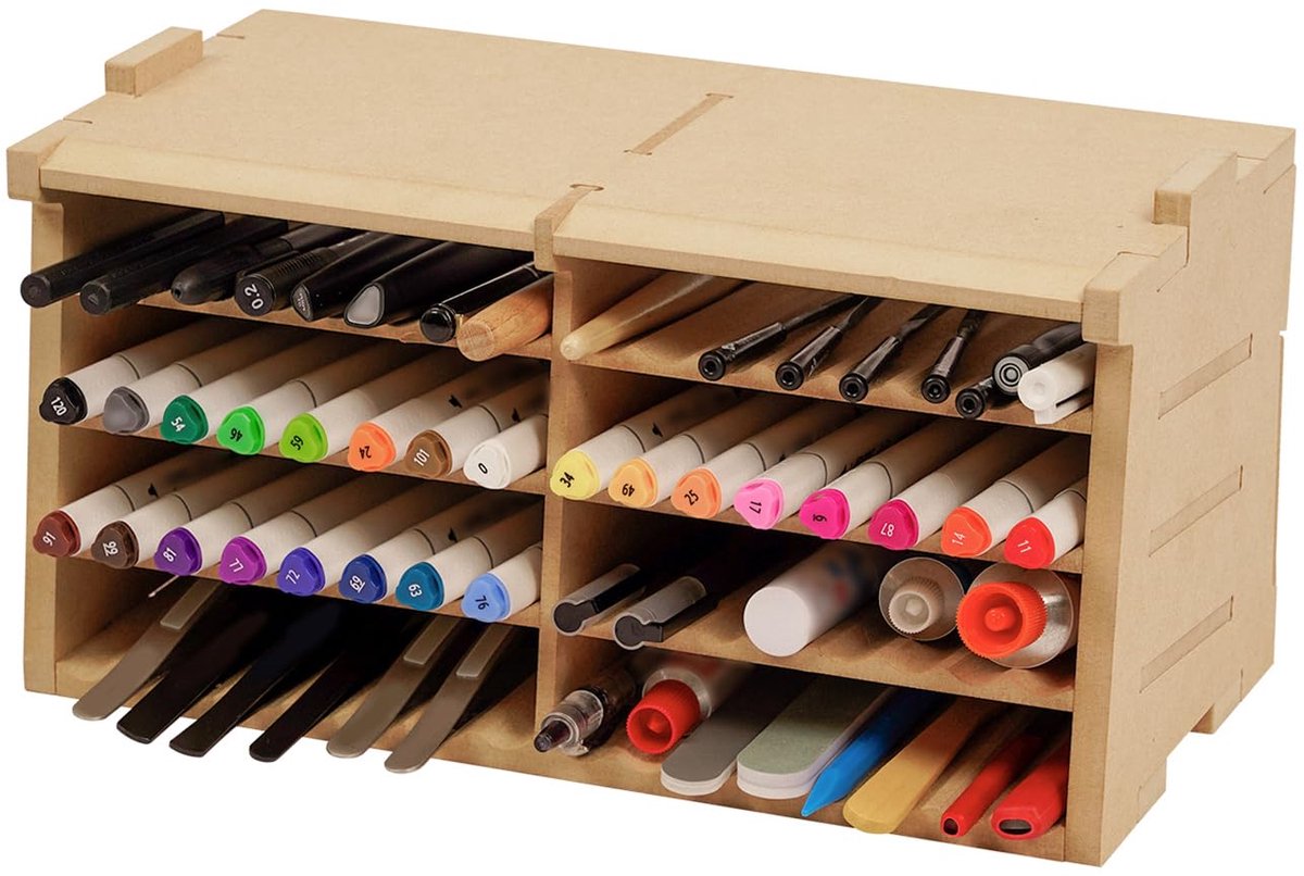 Modelbouw Gereedschap Opbergrek - Van MDF-materiaal - Voor penselen, pincetten en hobbygereedschap