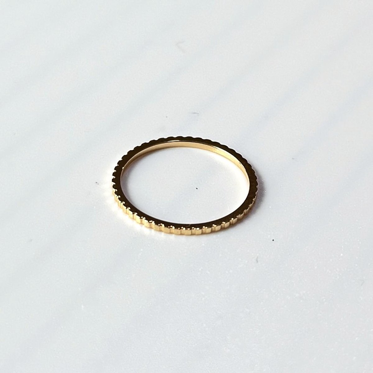 Victorious Goudkleurige Ring Dames – ribbelring – Stainless Steel Ring Goudkleurig - Maat 52 - (16.5mm)