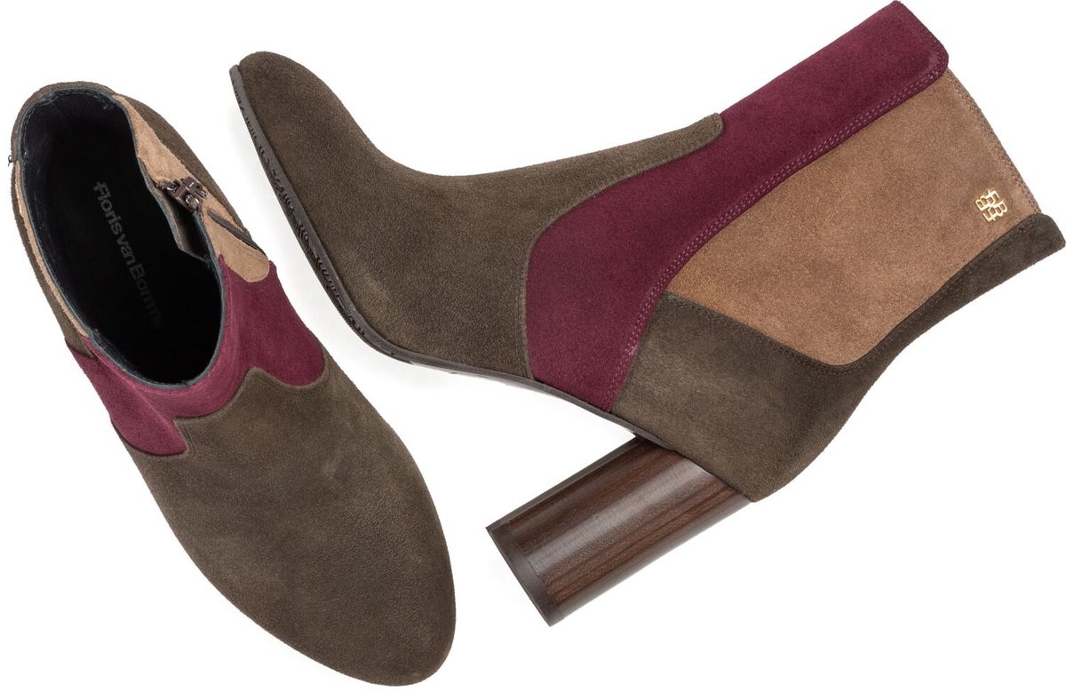 Floris Van Bommel Sfw-50075 Kaci Enkellaarsjes - Enkelboots met rits - Dames - Bruin - Maat 39,5
