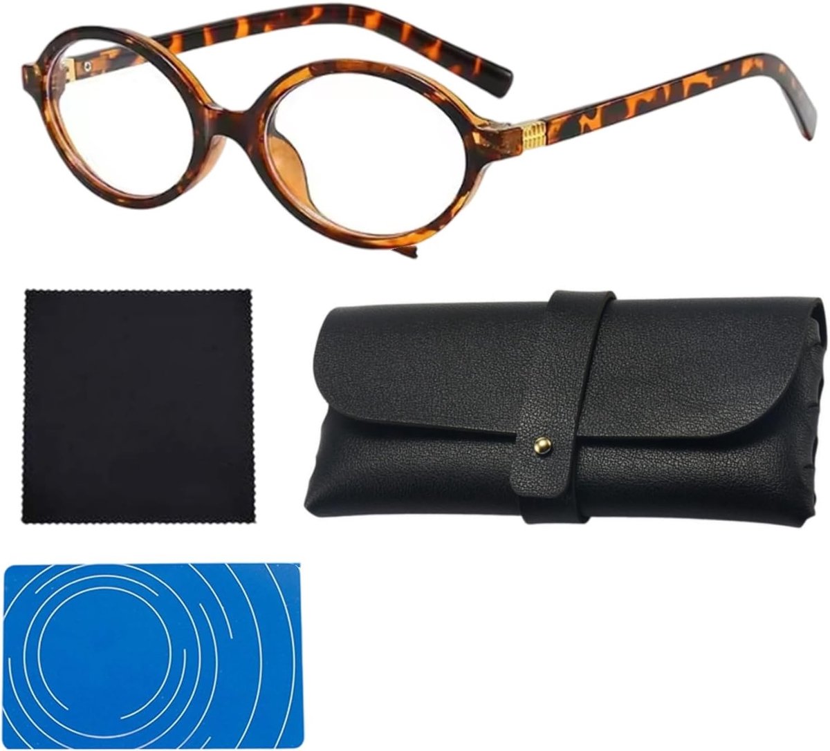 Set van 3 Ovale Blauw Lichtfilter Brillen voor Mannen en Vrouwen - Anti-vermoeidheid, Geschikt voor Computer, TV en Mobiele Telefoons