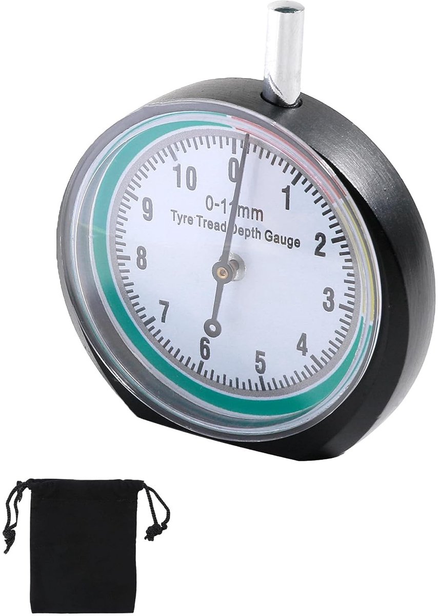 Diepte Meter voor Bandenprofiel, Tread Depth Gauge, Geschikt voor Auto, Motor en Vrachtwagen, Precisie en Betrouwbaarheid