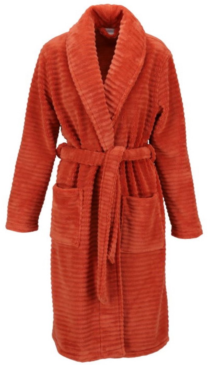 Fluweelzachte dames badjas terracotta Ringella - Oranje - Maat - 42