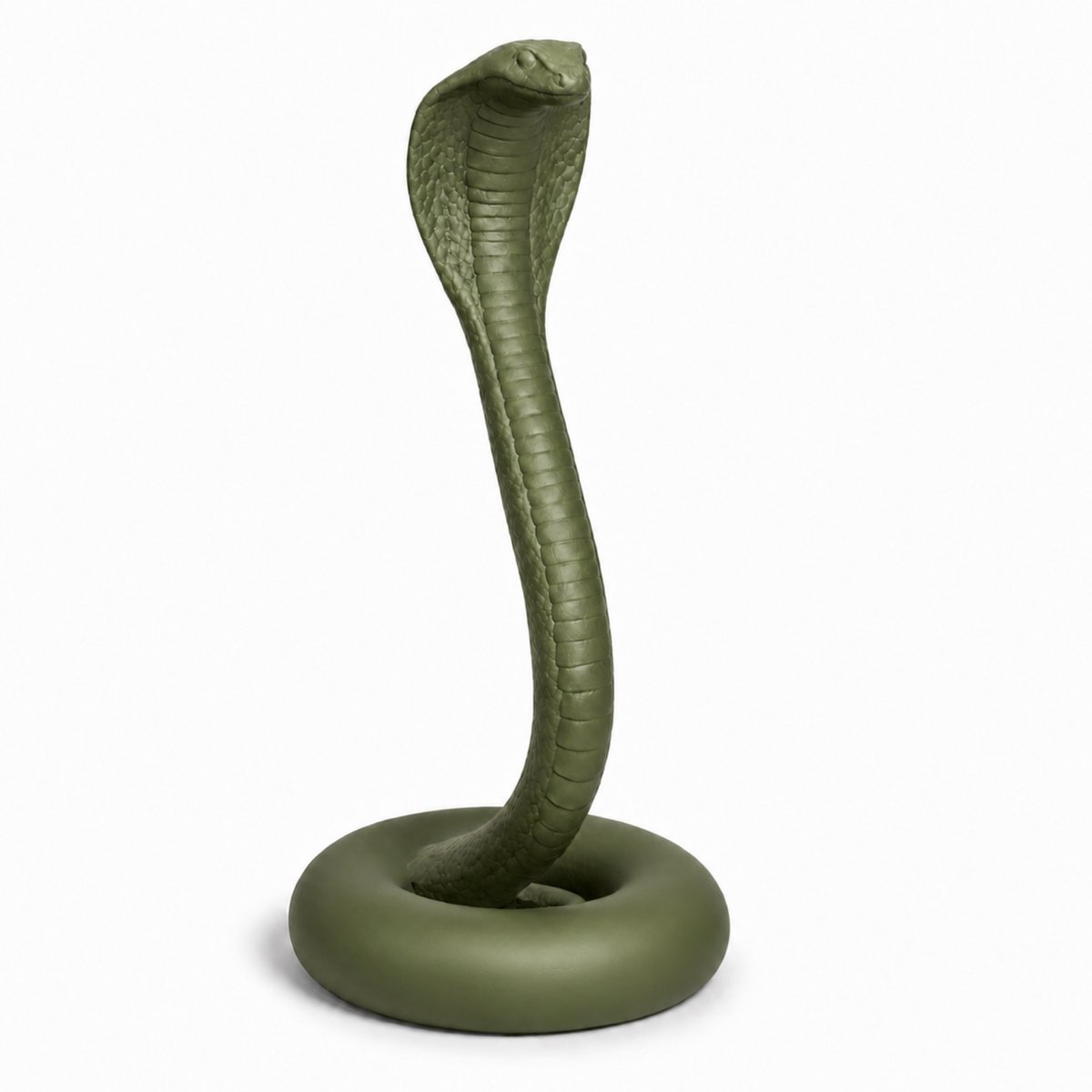 Fiastra Cobra slangenbeeld - decoratief beeld - Mosgroen