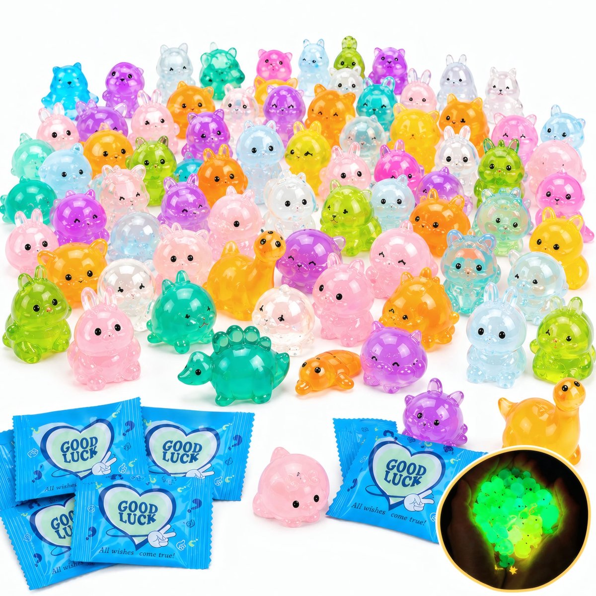 Elzusha - Mini-dierenfiguren in verrassingszakjes - 100 stuks