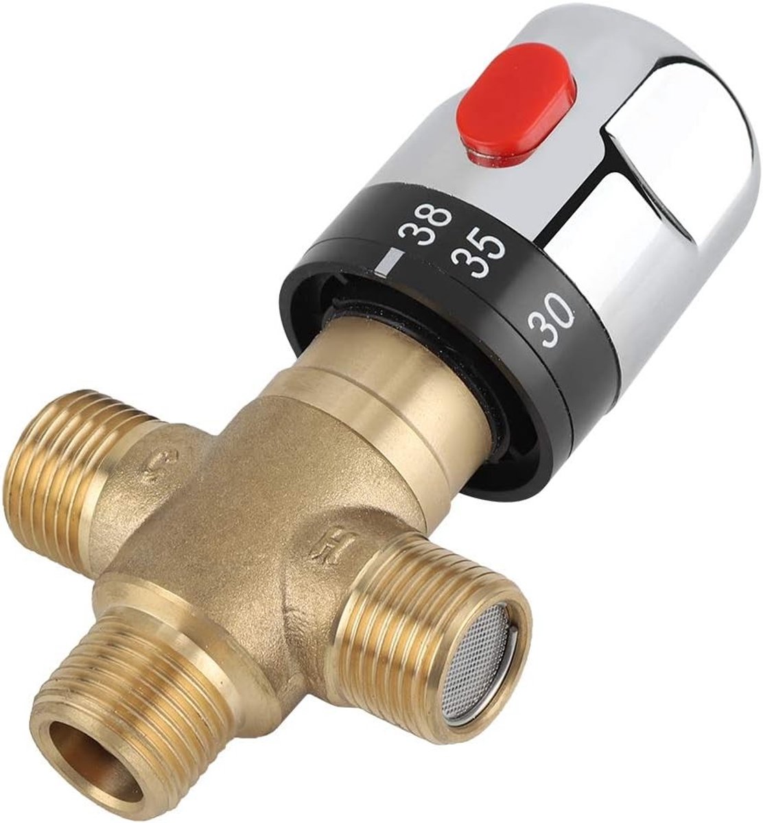 3 weg kraan - Messing - 15 millimeter - Thermostatische Mengkraan voor Wastafel en Pijpinstallatie