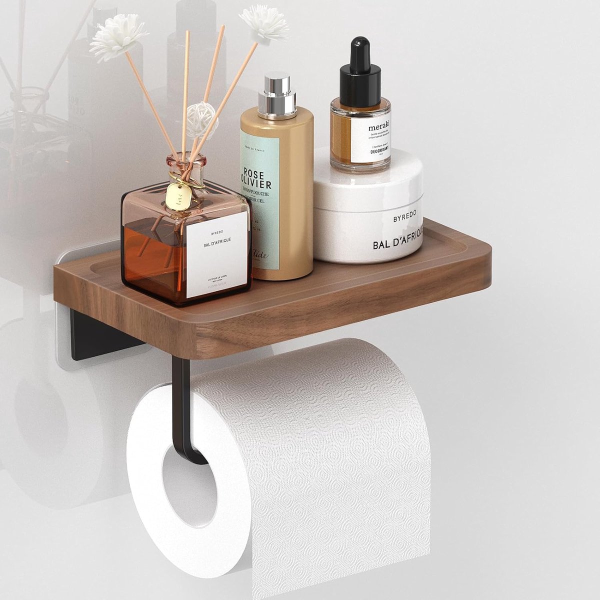 Toiletrolhouder - 20 cm - Hout - Zonder Boren