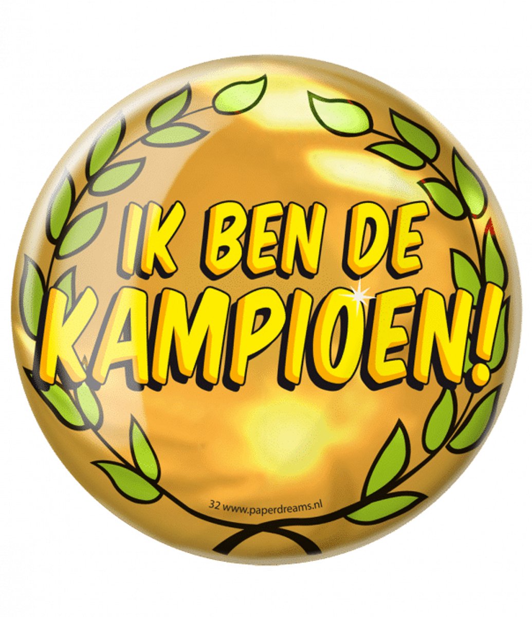 Paperdreams - Button Ik ben de kampioen