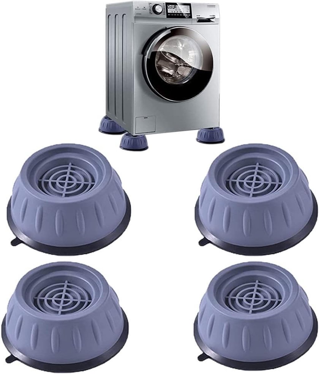 Anti vibratiematten wasmachine - Zwart - Universeel - Rubber en kunststof - Voor wasmachine en droger