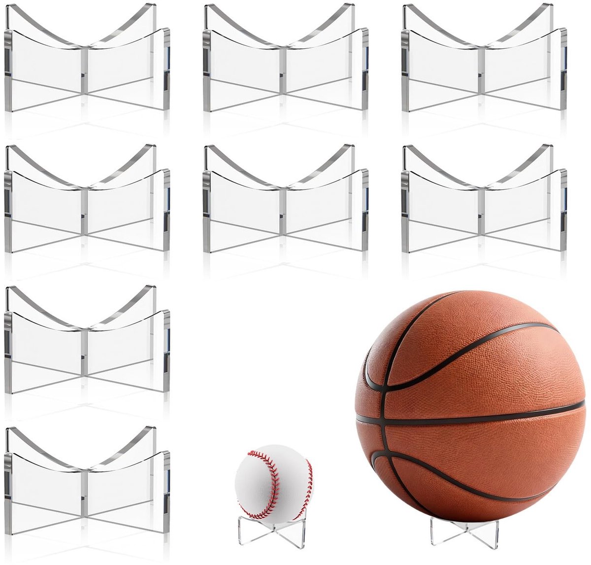 Elzusha - Acryl Bal Displaystandaard - 8 Stuks voor Diverse Sportballen