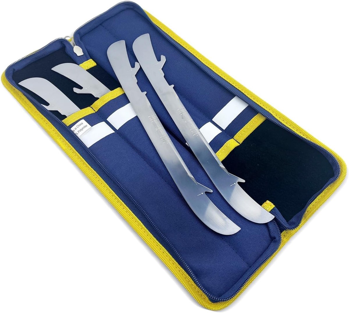 Elzusha - Skate tas - Navy blauw met gele rand