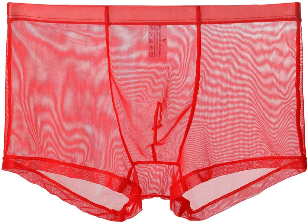 Elzusha - Boxer shorts voor mannen - Transparant en ademend - Rood