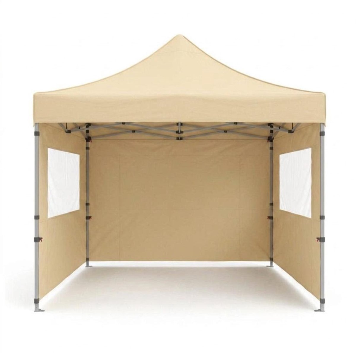 Partytent 3x3, crème partytent, partytent met zijwanden, aluminium partytent, 40mm frame, Easy Up, feesttent, ramen en deur.