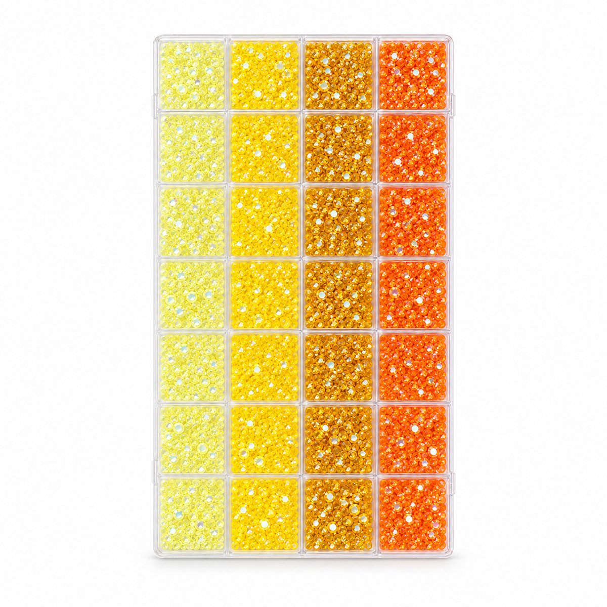 Currero Bedazzle Kit - Bedazzling - Plakstenen - Strass Steentjes - DIY Versieren - 32 Vakken - Nagel Decoratie - Met Pincet En Applicator - 3/4/5/6mm - Geel