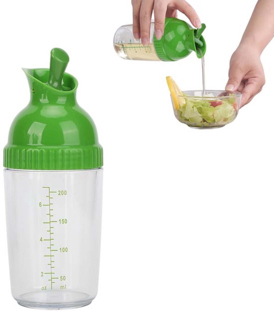 Allecto - Dressing Shaker - 200 ml - Handig in gebruik - Groen