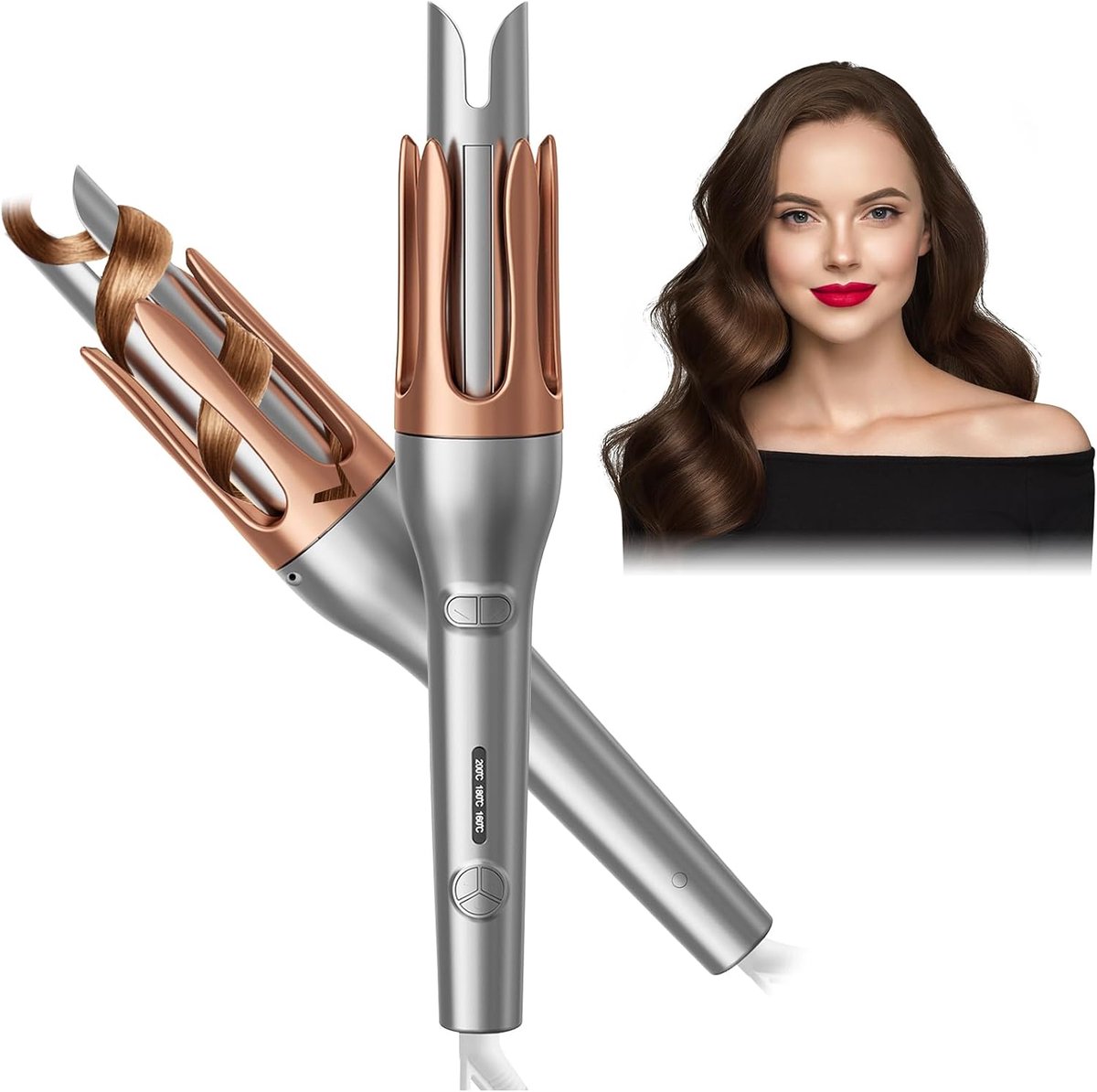 Keramische krultang 32 mm, 3 temperatuurstanden 160‑200 °C (320‑392 °F), 360° meedraaiend snoer, geschikt voor alle haartypes, professionele haarstyling thuis