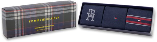 Th Men Socks 3p Giftbox Monogram Stripe | Blauw | Maat: 39/42