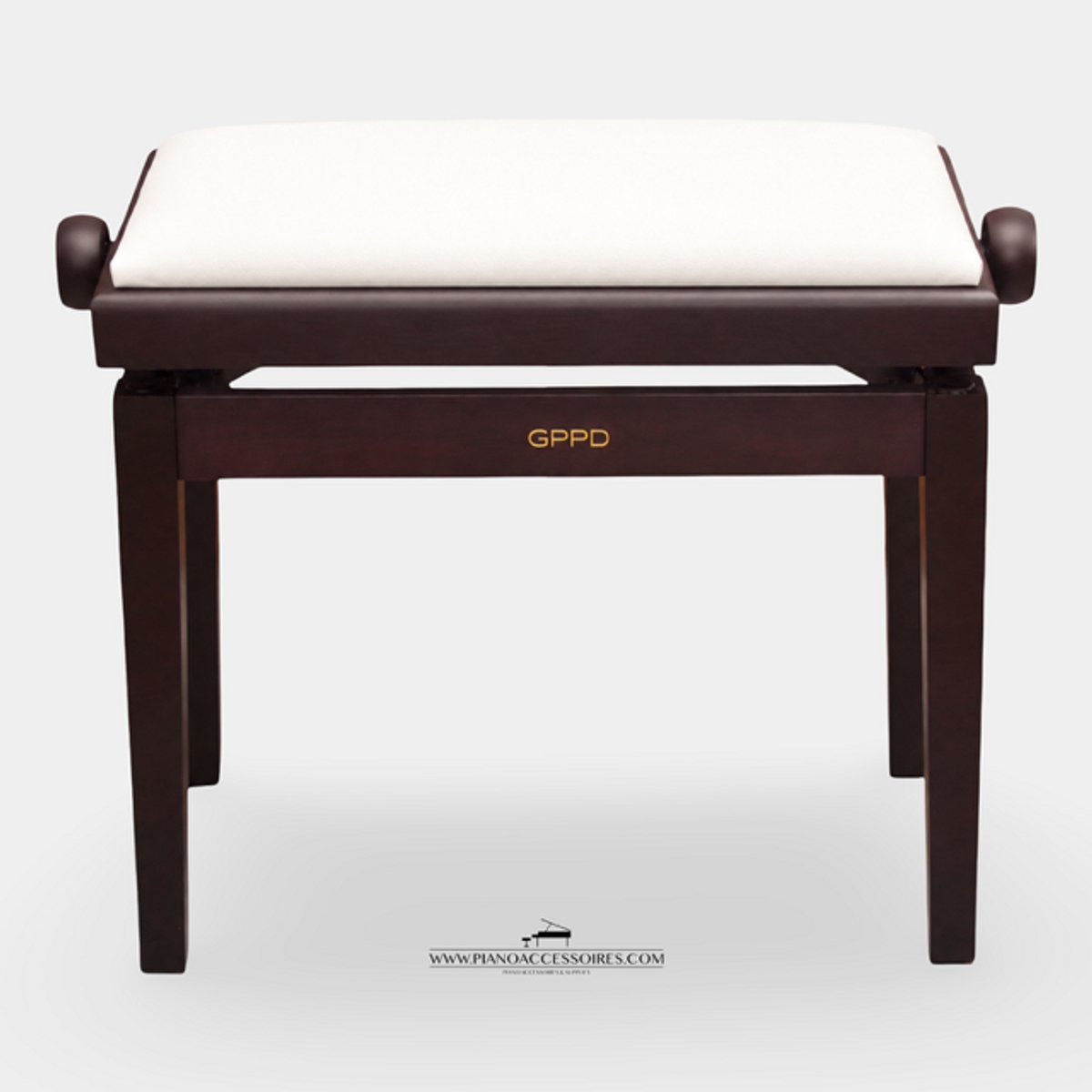 GPPD Pianobank 3 – Rosewood Mat met Witte Skai Zitting