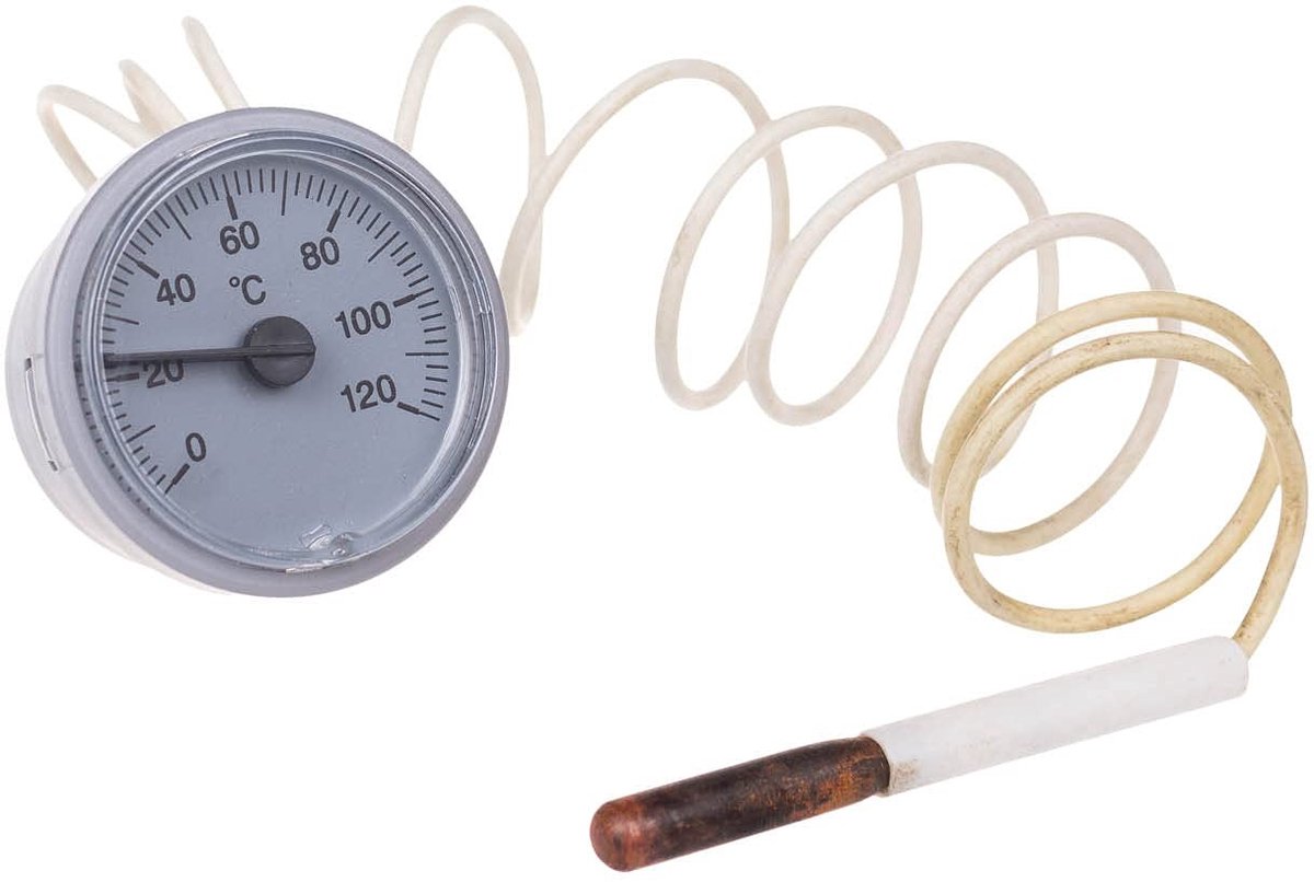 Ronde Capillaire Thermometer - Ø37 mm - 1000 mm - Analoog - Voor Verwarmings- en Koelsystemen