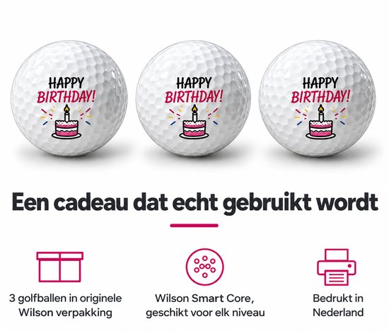 Wilson Golfballen Verjaardag Taart - Verjaardag Golf Cadeau - Golf Accessoires - Golfbal - 3 stuks van Wilson — afbeelding 2